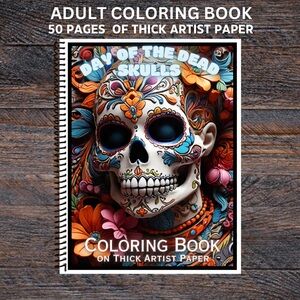 Day of the Dead Vol 2 - Spiral Bound Adult Coloring Book - Thick Artist Pape…